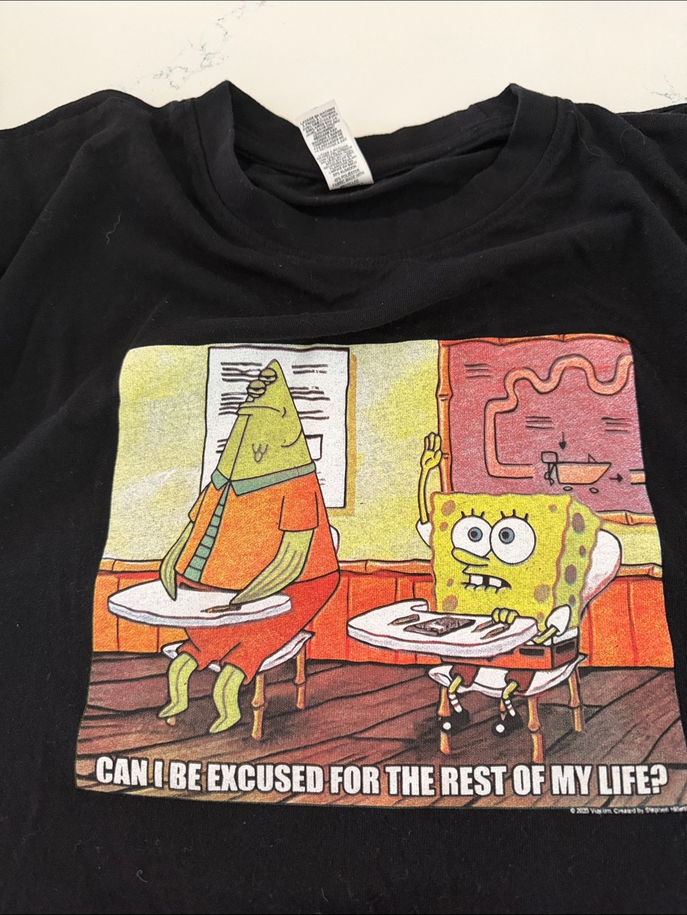 Black SpongeBob Graphic Short-Sleeve Tee for Kids